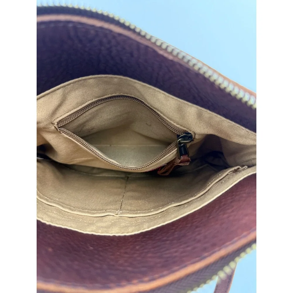 Lifetime Leather Crossbody Bag Brown Full Grain Cowhide Leather Adjustable Strap
